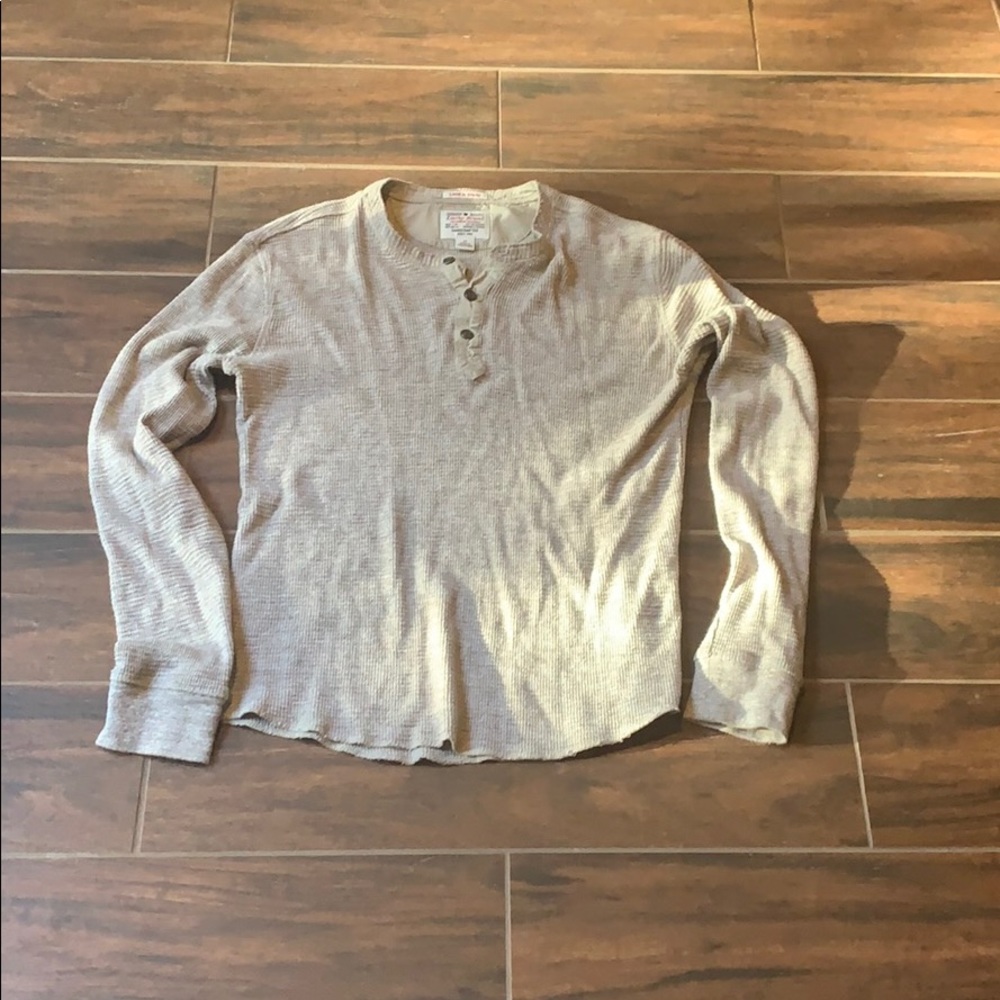 Lucky Brand Beige waffle/ribbed Henley